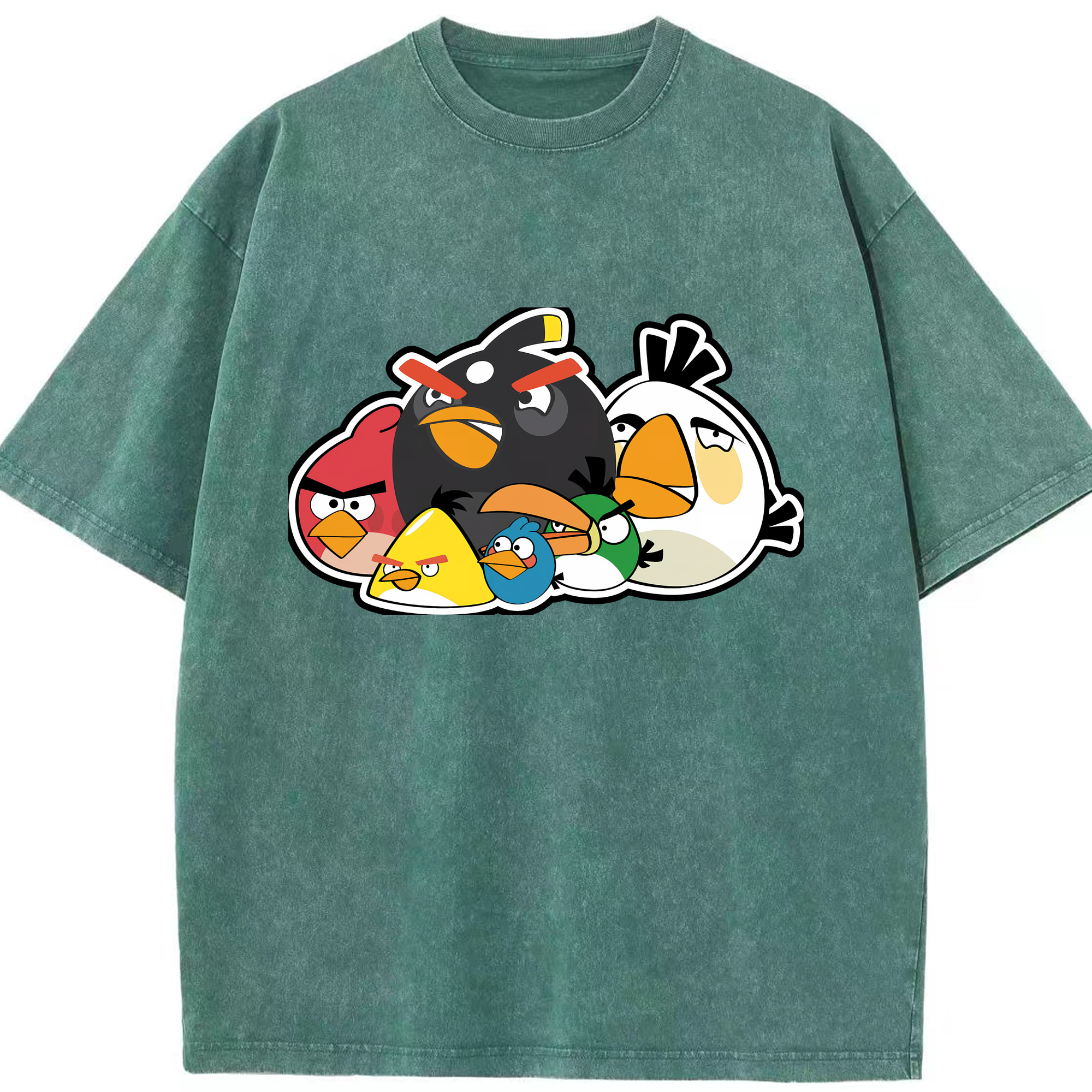 （画像用） Angry Birds アングリーバード 綿100% ヴィンテージ風 半袖Tシャツ（フロントプリント）